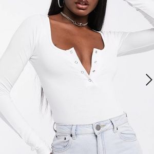 ASOS DESIGN | Square Neck White Bodysuit